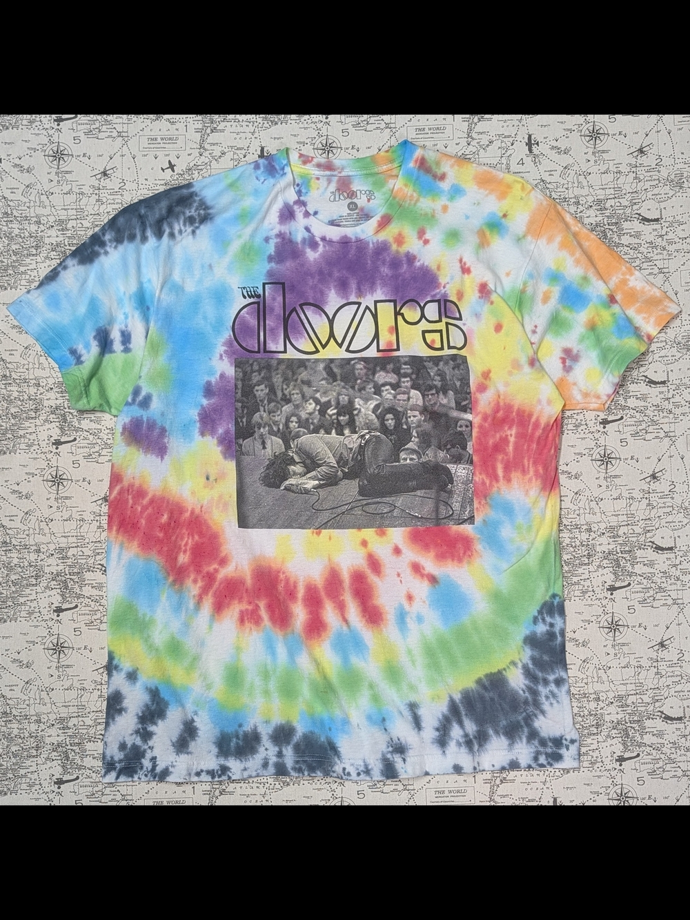 The Doors Jim Morrison Tie-Dye Short Sleeve Graphic Tee Size XL